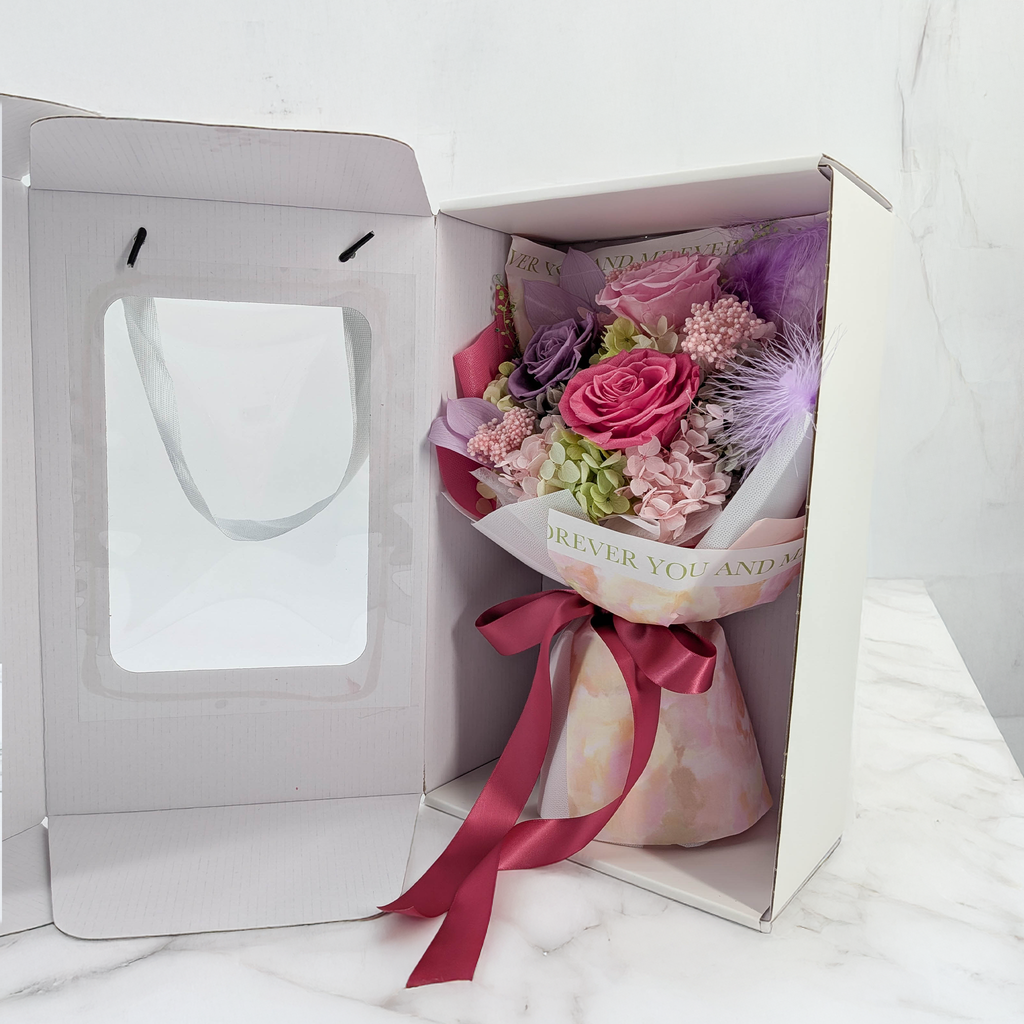 Prémiová kytice v krabičce - EVERGIVE – A Lasting Gesture – Garden Charm