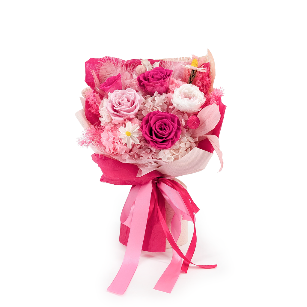 Prémiová kytice v krabici - EVERGIVE – A Lasting Gesture – Pink Desire