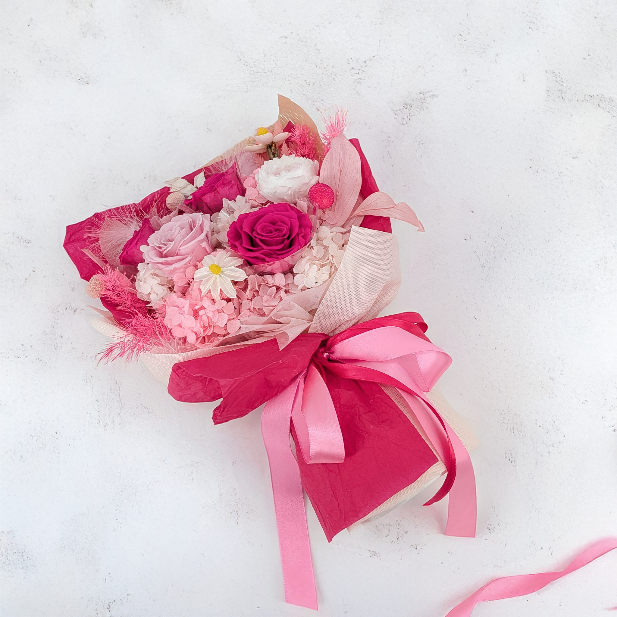 Prémiová kytice v krabici - EVERGIVE – A Lasting Gesture – Pink Desire