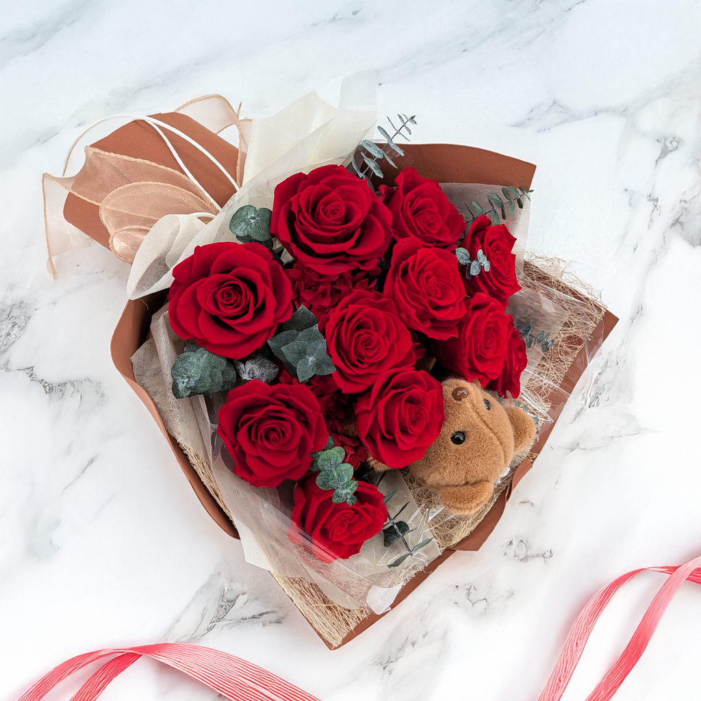 Prémiová kytice v krabičce – EVERGIVE – A Lasting Gesture – Ruby Adore