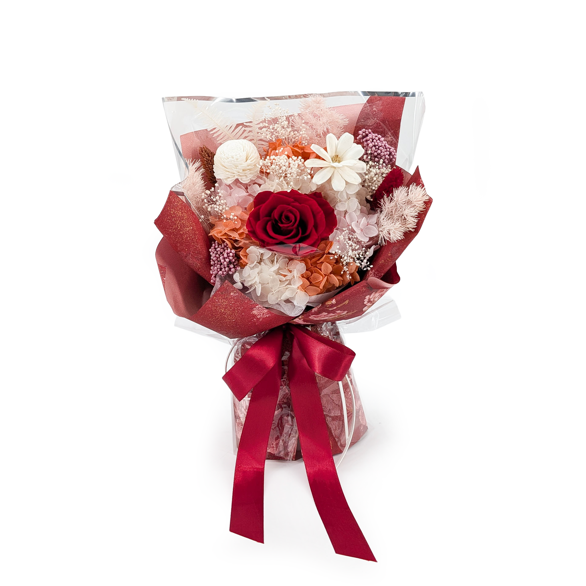 Prémiová kytice v krabičce – EVERGIVE – A Lasting Gesture – Red Blush