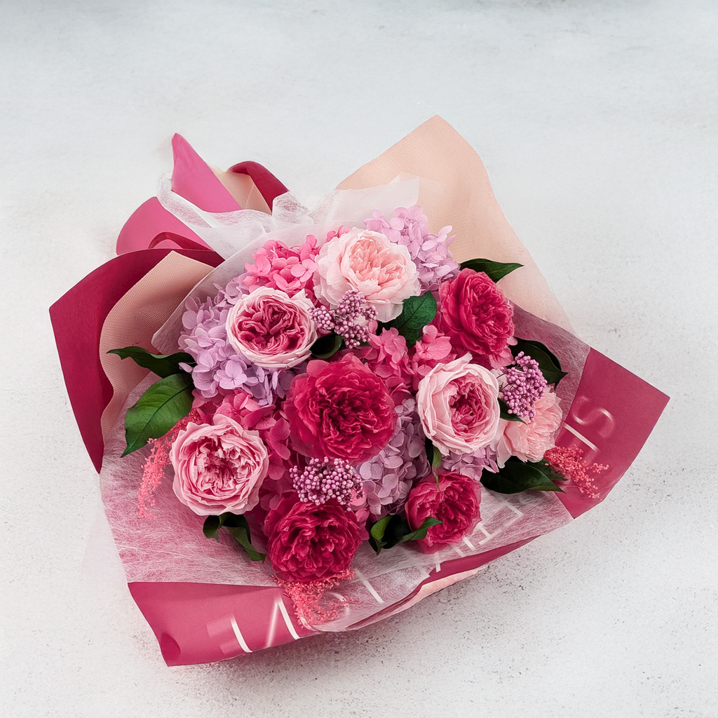 Prémiová kytice v krabičce – EVERGIVE – A Lasting Gesture – Rosé Royal