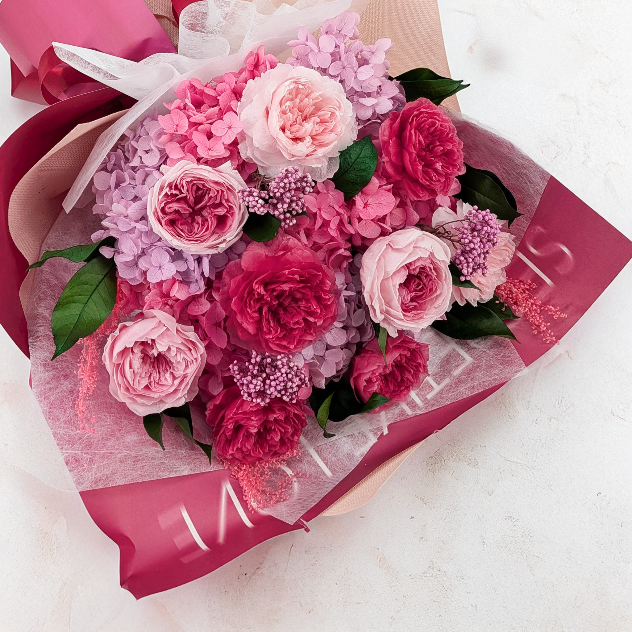 Prémiová kytice v krabičce – EVERGIVE – A Lasting Gesture – Rosé Royal