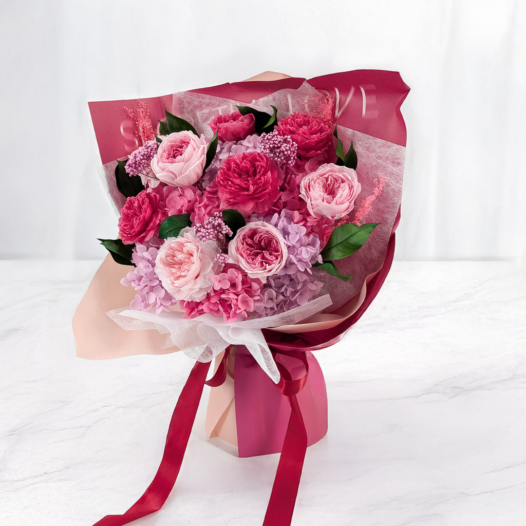 Prémiová kytice v krabičce – EVERGIVE – A Lasting Gesture – Rosé Royal