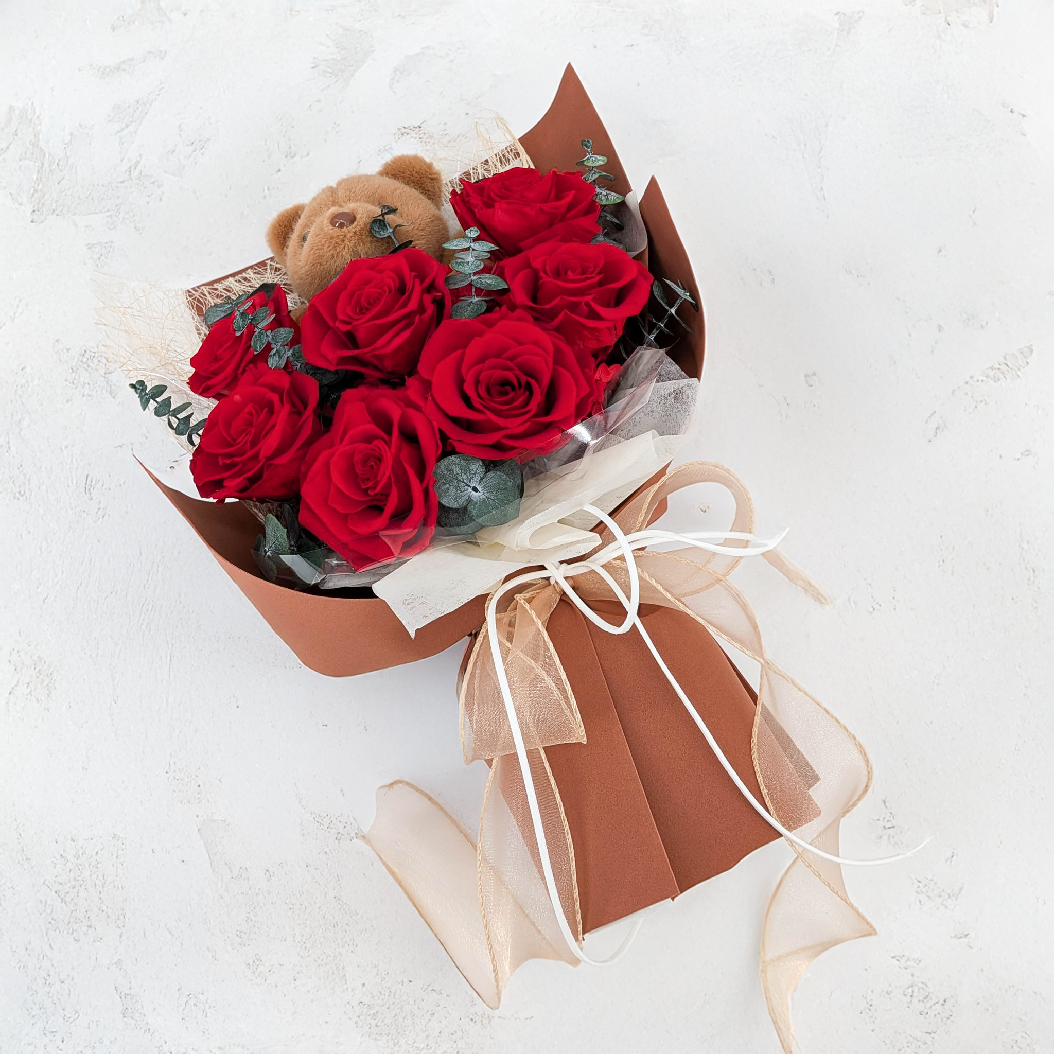 Prémiová kytice v krabičce - EVERGIVE – A Lasting Gesture – Ruby Tenderness