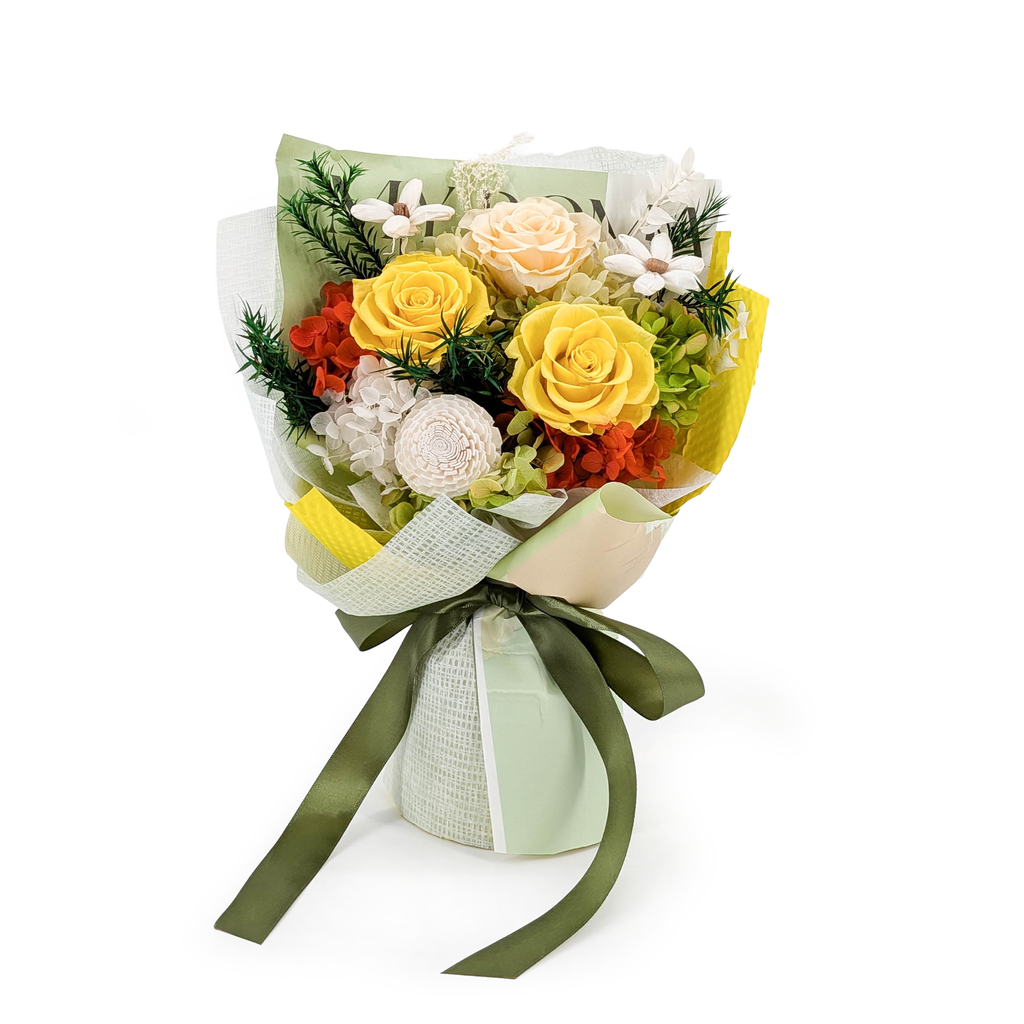 Prémiová kytice v krabičce - EVERGIVE – A Lasting Gesture – Sunny Charm